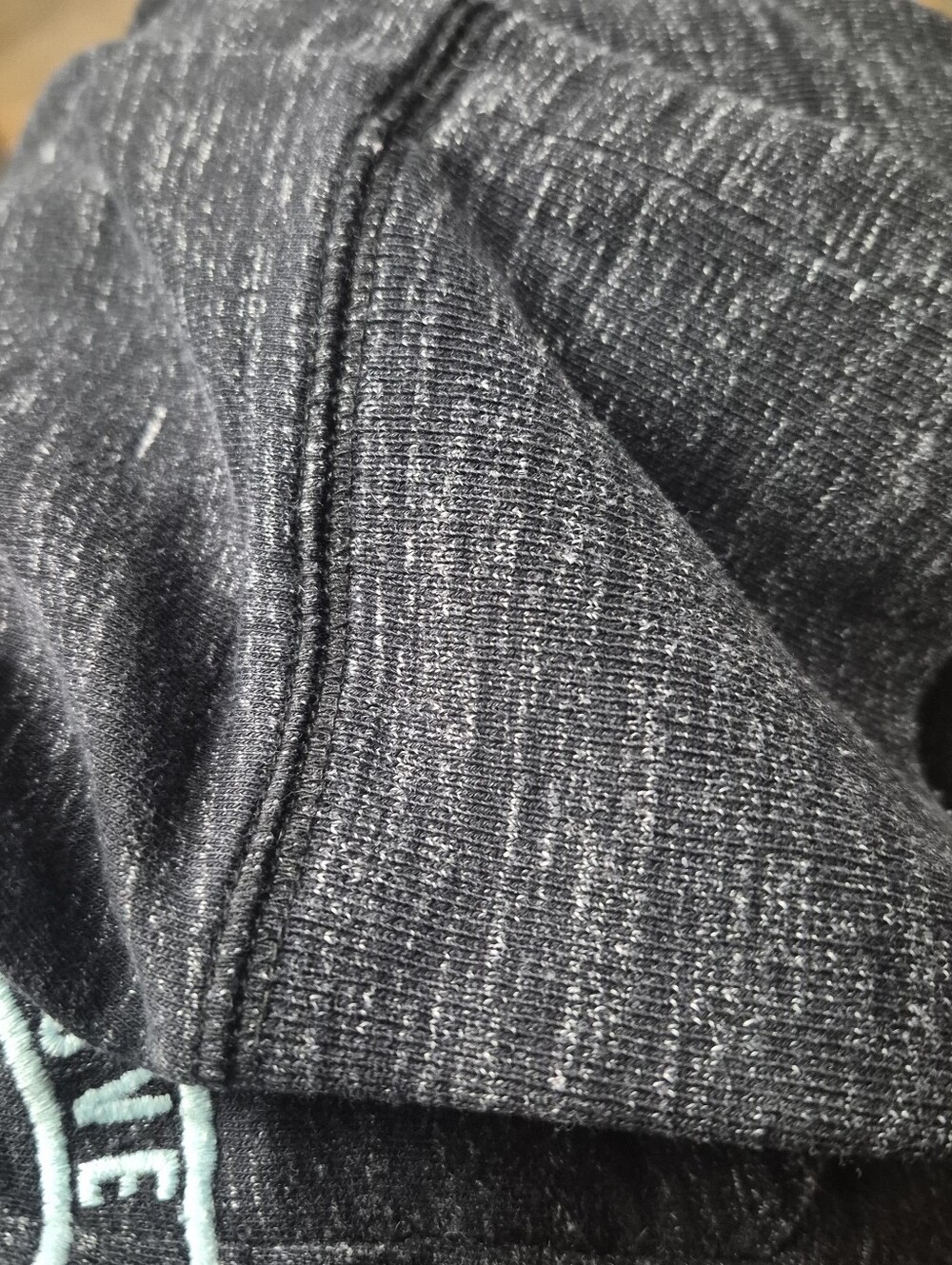 PINK Victoria's Secret Sz L Heather Black Jogger Bottoms with Aqua Logo - Picture 7 of 7